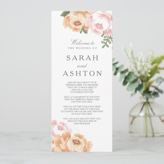 Elegant Mason Jar Trouwprogramma Programmakaart (Staand voorkant)