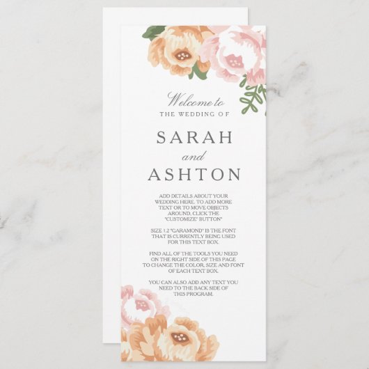 Elegant Mason Jar Trouwprogramma Programmakaart (Voorkant / Achterkant)