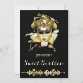 Elegant Masquerade Ball Birthday Uitnodiging (Achterkant)