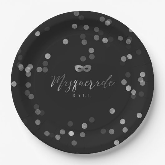 Elegant Masquerade Ball Party Bord 9" (Voorkant)