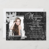 Elegant Masquerade Foto Sweet 16 Kaart (Voorkant)
