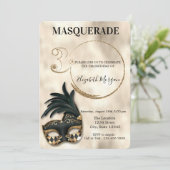 Elegant Masquerade Gold 30th Birthday Kaart (Staand voorkant)