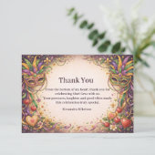 Elegant Masquerade Hearts Mardi Gras Bedankkaart (Staand voorkant)