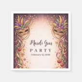 Elegant Masquerade Hearts Mardi Gras Servet (Voorkant)