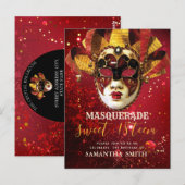 Elegant Masquerade Invitation Briefkaart (Voorkant / Achterkant)