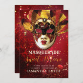 Elegant Masquerade Invitation Kaart (Voorkant / Achterkant)