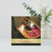 Elegant Masquerade Kerstfeestdag uitnodiging (Staand voorkant)