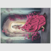 Elegant masquerade lady dreamy floral Portrait Art Tissuepapier (Voorkant)