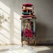 Elegant masquerade lady dreamy floral Portrait Art Tissuepapier