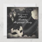 Elegant  Masquerade Mask Party Uitnodiging (Voorkant)