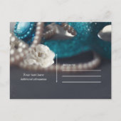 Elegant Masquerade Mask & Pearls Save the Date Aankondigingskaart (Achterkant)