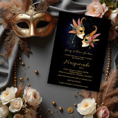 Elegant Masquerade Masks with Gold Effect Accents  Kaart