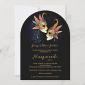 Elegant Masquerade Masks with Gold Effect Accents  Kaart (Voorkant)