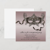 Elegant Masquerade Party Kaart (Voorkant / Achterkant)