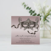 Elegant Masquerade Party Kaart (Staand voorkant)