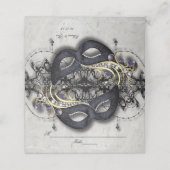 Elegant Masquerade Place Card Plaatskaartje (Buitenkant ongevouwen)