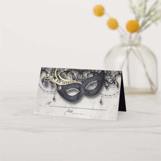 Elegant Masquerade Place Card Plaatskaartje (Voorkant)