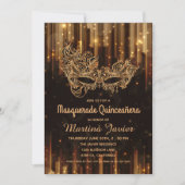 Elegant Masquerade Quinceañera 15e verjaardag Kaart (Voorkant)