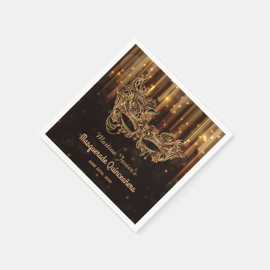Elegant Masquerade Quinceañera 15e verjaardag Servet (Hoek)