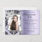 Elegant Masquerade Sweet 16 Lavender 3 Kaart (Voorkant)
