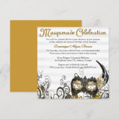 Elegant Masquerade Swirl Invite [Gold] Kaart (Voorkant / Achterkant)