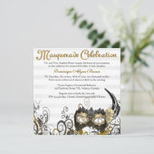 Elegant Masquerade Swirl Invite [Gold] Kaart (Staand voorkant)