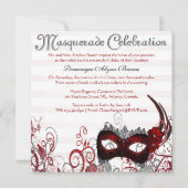 Elegant Masquerade Swirl Invite [Rood] Kaart (Voorkant)