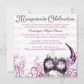 Elegant Masquerade Swirl Invite [Roze] Kaart (Voorkant)
