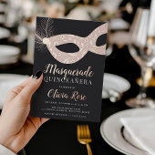 Elegant Masquerade Theme Quinceanera Folie Uitnodiging