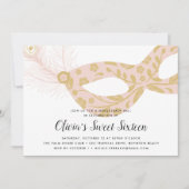 Elegant Masquerade Theme Sweet Sixteen Kaart (Voorkant)