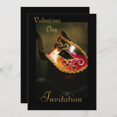 Elegant Masquerade Valentijnse Holiday Uitnodiging (Voorkant / Achterkant)