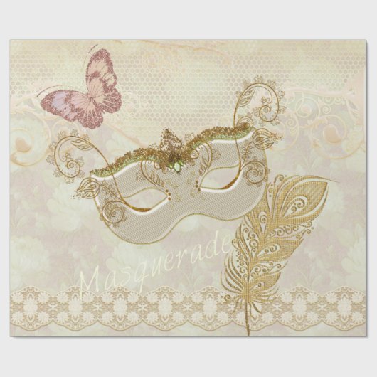 Elegant Masquerade Wrapping Paper Cadeaupapier (Vlak)