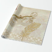 Elegant Masquerade Wrapping Paper Cadeaupapier (Uitgerold)