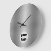 Elegant massief metallic zilvergrijs Logo Grote Klok (Hoek)