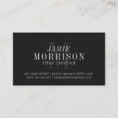 Elegant mat zwart grijs monogram professional visitekaartje (Voorkant)