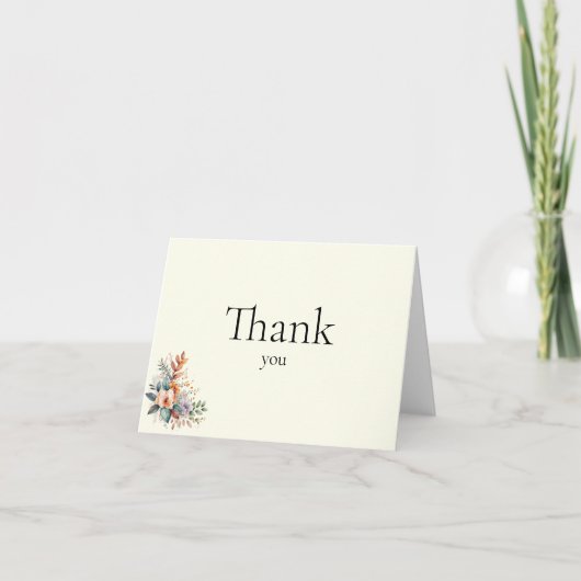 Elegant Matching Wedding Thank You Card Bedankkaart (Voorkant)