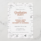 Elegant Mathemas College Afleiding Folie Uitnodiging (Voorkant)