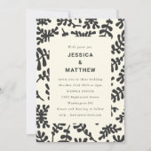Elegant Matisse Botanical Black White Wedding Kaart (Voorkant)