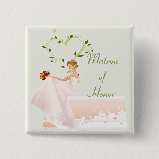 Elegant Matron of Honor Button (Voorkant)
