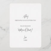 Elegant Matron of Honor proposal Gold Foil Kaart (Achterkant)