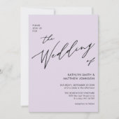 Elegant Mauve All in One Modern Script Weddenschap Kaart (Voorkant)