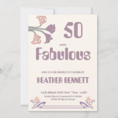 Elegant Mauve Art Nouveau Fabulous 50 Birthday Kaart (Voorkant)