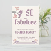 Elegant Mauve Art Nouveau Fabulous 50 Birthday Kaart (Staand voorkant)