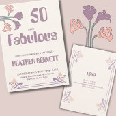 Elegant Mauve Art Nouveau Fabulous 50 Birthday Kaart