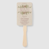 Elegant Mauve Bloemen & Groene Huwelijksprogramma Handwaaier (Voorkant)