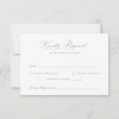 Elegant Mauve Blush Floral Wedding RSVP Kaart (Voorkant)
