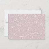Elegant Mauve Blush Floral Wedding RSVP Kaart (Achterkant)