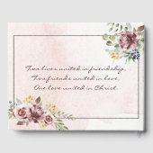 Elegant Mauve Blush Pink Floral Christelijk Wedden Gastenboek (Achterkant)