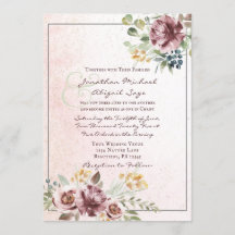 Elegant Mauve Blush Pink Floral Christelijk Wedden