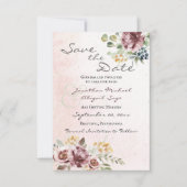 Elegant Mauve Blush Pink Floral Christelijk Wedden Save The Date (Voorkant)
